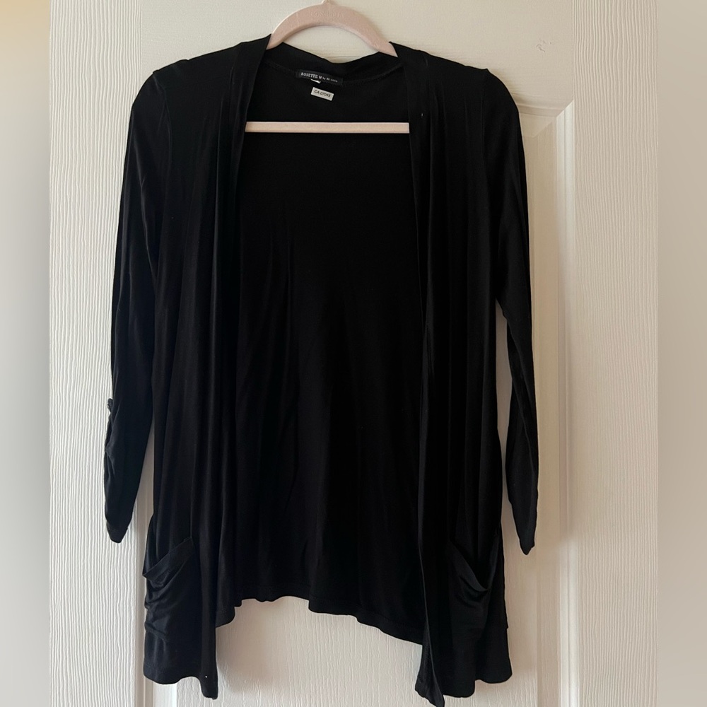 Black long sleeve cardigan